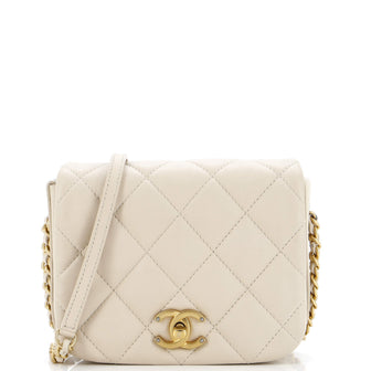 Chanel Nailed CC Full Flap Bag Quilted Calfskin Mini