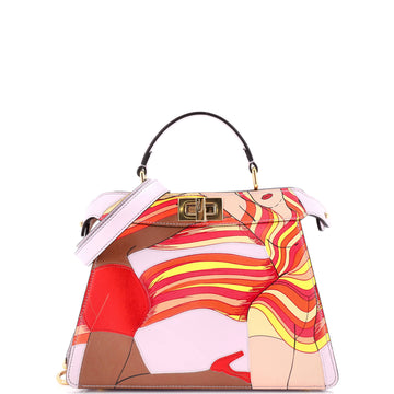 Fendi Antonio Lopez Peekaboo ISeeU Bag Printed Leather Inlay Small