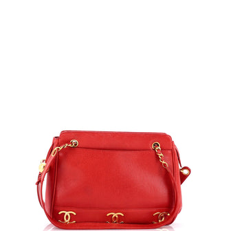 Chanel Vintage Metal CC Shoulder Bag Caviar Small
