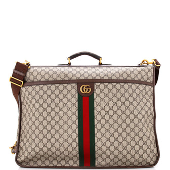 Gucci Savoy Web Garment Bag GG Coated Canvas