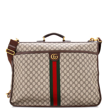 Gucci Savoy Web Garment Bag GG Coated Canvas