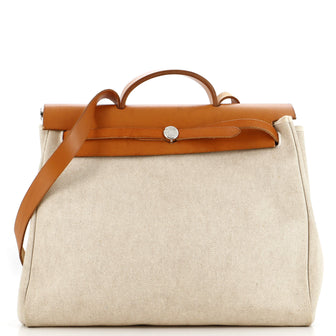 Hermes Herbag Toile and Leather MM