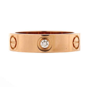 Cartier Love 3 Diamonds Band Ring 18K Rose Gold with Diamonds