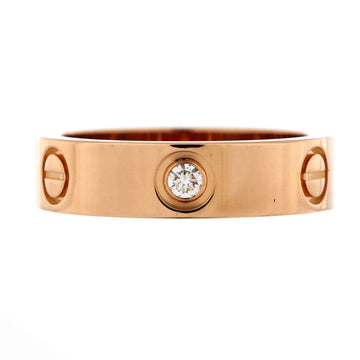 Cartier Love 3 Diamonds Band Ring 18K Rose Gold with Diamonds
