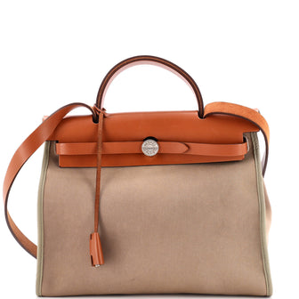 Hermes Herbag Zip Leather and Toile 31