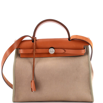 Hermes Herbag Zip Leather and Toile 31