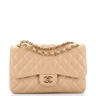 Chanel Classic Double Flap Bag Quilted Caviar Jumbo