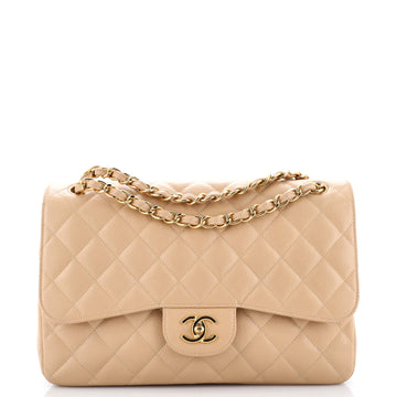 Chanel Classic Double Flap Bag Quilted Caviar Jumbo