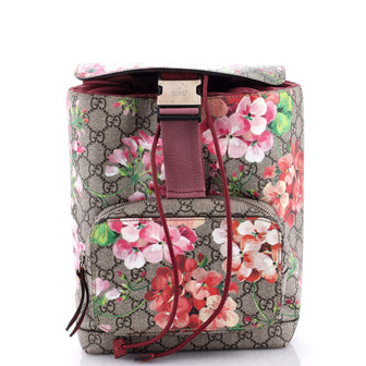 Gucci Buckle Backpack Blooms Print GG Coated Canvas Small