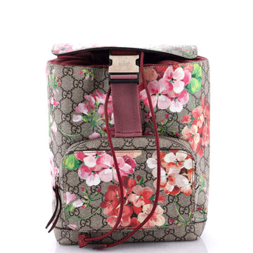 Gucci Buckle Backpack Blooms Print GG Coated Canvas Small