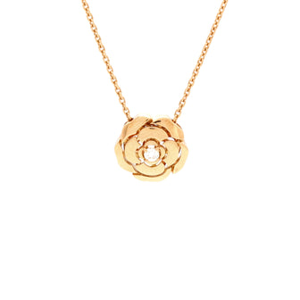Chanel Extrait de Camellia Pendant Necklace 18K Rose Gold with Diamond