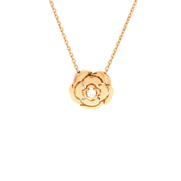 Chanel Extrait de Camellia Pendant Necklace 18K Rose Gold with Diamond