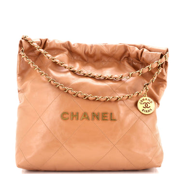 Chanel 22 Chain Hobo Quilted Calfskin Small