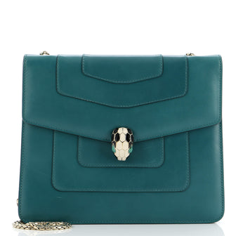 Bvlgari Serpenti Forever Square Shoulder Bag Leather Medium