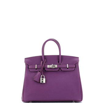 Hermes Birkin Handbag Purple Togo with Palladium Hardware 25