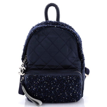 Chanel Astronaut Essentials Backpack Quilted Nylon with Tweed Small