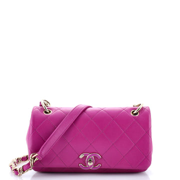 Chanel Twist Chain Enamel CC Flap Bag Quilted Lambskin Large