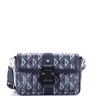 Christian Dior Hit the Road Flap Crossbody Bag CD Diamond Coated Canvas and Leather Small