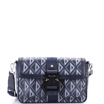 Christian Dior Hit the Road Flap Crossbody Bag CD Diamond Coated Canvas and Leather Small