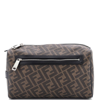 Fendi Front Zip Toiletry Case Zucca Coated Canvas Medium