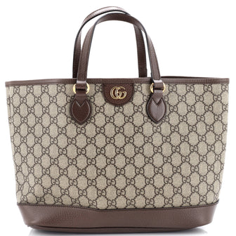 Gucci Ophidia Top Handle Shopping Tote GG Coated Canvas and Leather Mini