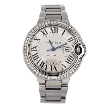Cartier Ballon Bleu de Cartier Automatic Watch Stainless Steel with Diamond Bezel 33