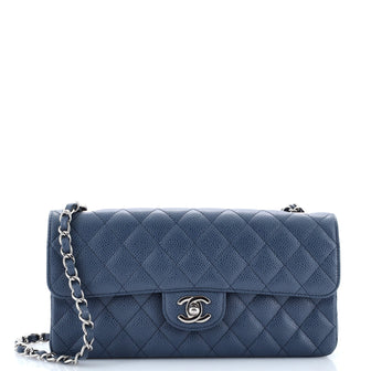 Chanel Classic Single Flap Bag Quilted Caviar East West