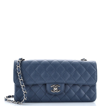 Chanel Classic Single Flap Bag Quilted Caviar East West