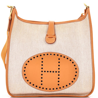Hermes Evelyne Bag Gen I Toile and Leather GM