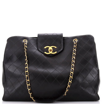 Chanel Vintage Supermodel Weekender Bag Quilted Leather Large