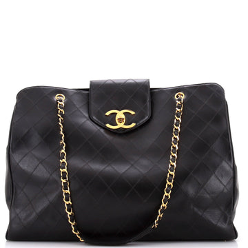 Chanel Vintage Supermodel Weekender Bag Quilted Leather Large