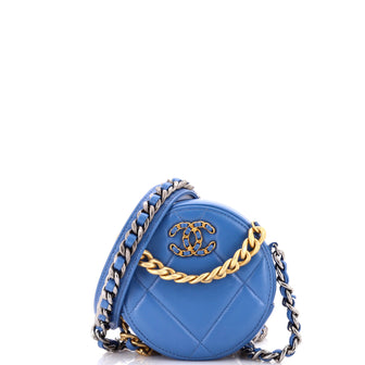 Chanel 19 Round Clutch with Chain Quilted Leather