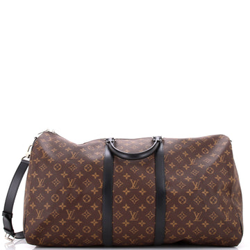 Louis Vuitton Keepall Bandouliere Bag Macassar Monogram Canvas 55