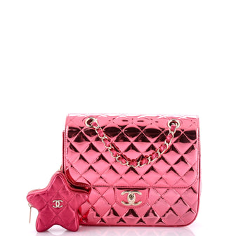 Chanel Hollywood Boulevard Backpack with Star Coin Purse Quilted Metallic Leather