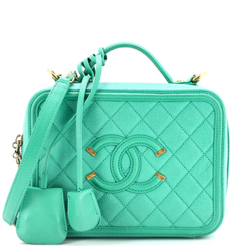 Chanel Filigree Vanity Case Quilted Caviar Medium
