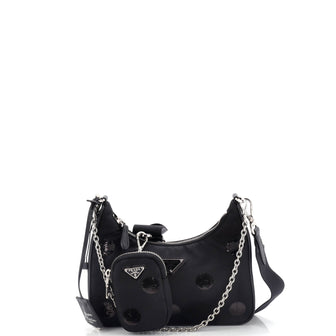 Prada Re-Edition 2005 Shoulder Bag Sequin Embellished Tessuto Small