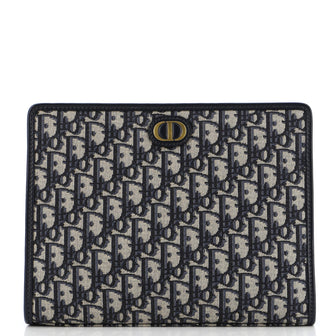 Christian Dior 30 Montaigne Zip Pouch Oblique Canvas Medium