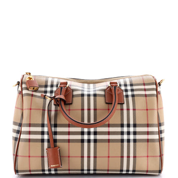 Burberry Bowling Bag Vintage Check Coated Canvas Medium