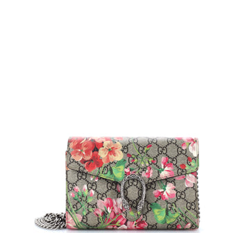 Gucci Dionysus Chain Wallet Blooms Print GG Coated Canvas Small
