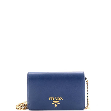 Prada Chain Wallet Crossbody Saffiano Leather