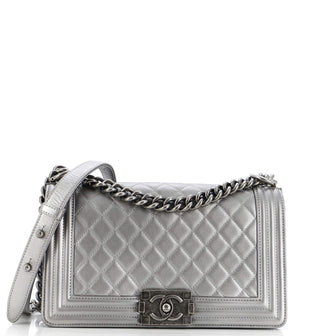 Chanel Boy Flap Bag Quilted Caviar Old Medium