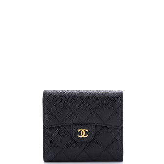 Chanel CC Compact Classic Flap Wallet Quilted Caviar