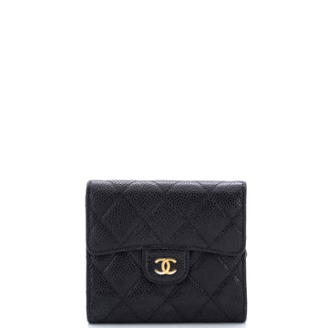 Chanel CC Compact Classic Flap Wallet Quilted Caviar
