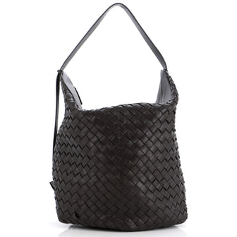 Bottega Veneta Hop Bag Intrecciato Leather Large