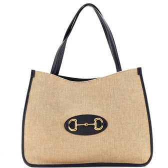 Gucci Horsebit 1955 Tote Canvas and Leather Medium