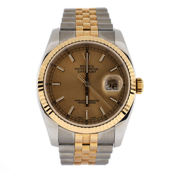 Rolex Oyster Perpetual Datejust Automatic Watch Stainless Steel and Yellow Gold 36