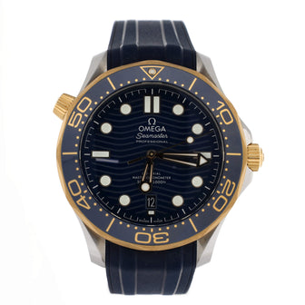 Omega Seamaster Professional Diver 300M Co-Axial Master Chronometer Automatic Watch Stainless Steel and Rubber with Yellow Gold 42
