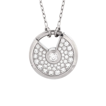 Cartier Amulette de Cartier Pendant Necklace 18K White Gold and Pave Diamonds Small