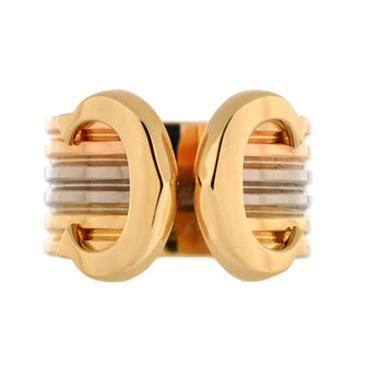 Cartier Double C de Cartier Ring 18K Tricolor Gold 10mm
