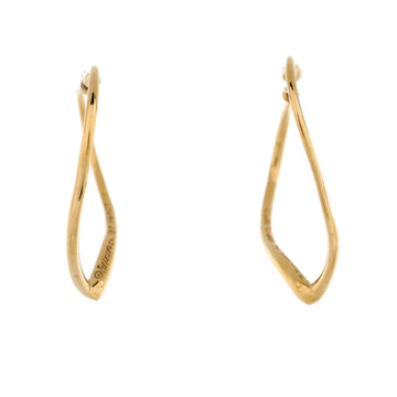 Tiffany & Co. Elsa Peretti Open Heart Hoop Earrings 18K Yellow Gold Medium